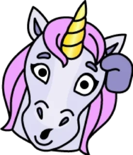 🤨 emoji Единорог @modnyashki_vip Telegram sticker 20 of 25
