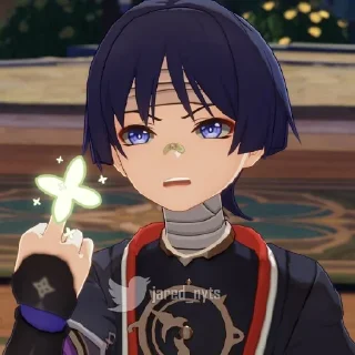 🖕 emoji Скарамучча Telegram sticker 19 of 35