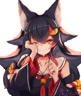 😭 emoji Ookami Mio 大神ミオ 🌲  |  by Gheber Telegram sticker 5 of 119