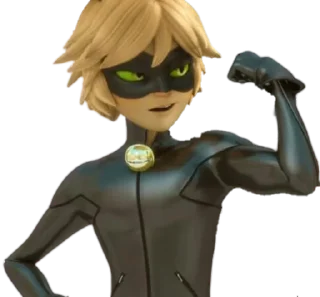 😺 emoji Cat Noir -  Miraculous : @Characters_stickers Telegram sticker 23 of 25