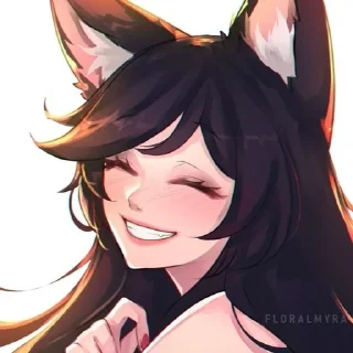 🦊 emoji ♫⃝⬤◯ Ahri // @KesitoMania Telegram sticker 8 of 119