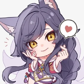 🦊 emoji ♫⃝⬤◯ Ahri // @KesitoMania Telegram sticker 9 of 119