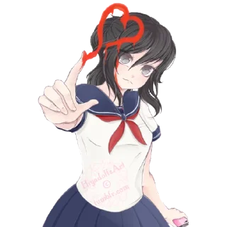 ❤️ emoji 「Ayano Aishi」🖤 Telegram sticker 5 of 36