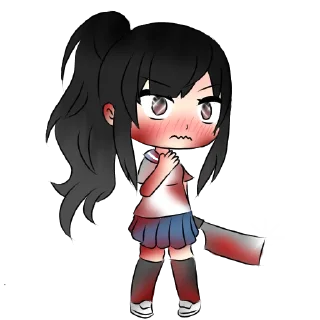 😳 emoji 「Ayano Aishi」🖤 Telegram sticker 13 of 36