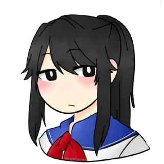 😐 emoji 「Ayano Aishi」🖤 Telegram sticker 7 of 36