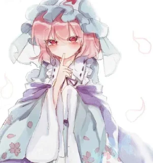 🌟 emoji 🪭 ༅ Yuyuko Saigyouji ⊹ @KesitoMania Telegram sticker 17 of 101