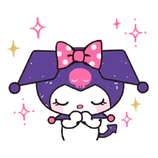 🙏 emoji Kuromi- Cute & Stylish @Nekostickerss Telegram sticker 14 of 25