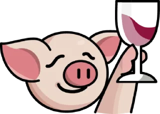 🍷 emoji LIHKG Pig Telegram sticker 5 of 13