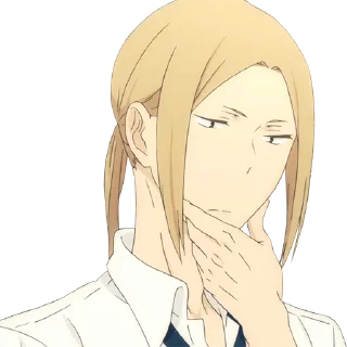 🤔 emoji Tanaka-kun wa Itsumo Kedaruge - @bourros Telegram sticker 7 of 40