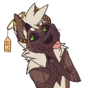 😇 emoji Kona the brown hyena-mutt Telegram sticker 21 of 94