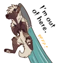 🚀 emoji Kona the brown hyena-mutt Telegram sticker 9 of 94