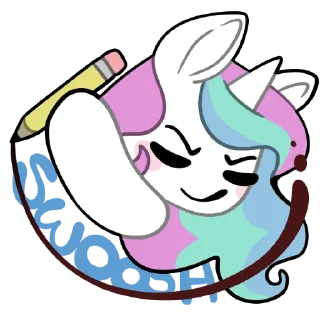 ✏️ emoji Derp Celestia Telegram sticker 6 of 13