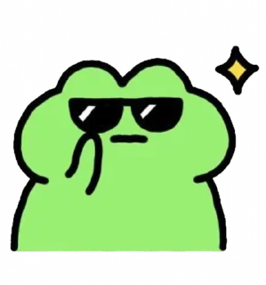 😎 emoji Cutesy frog @toobittertoeatcookies Telegram sticker 24 of 52