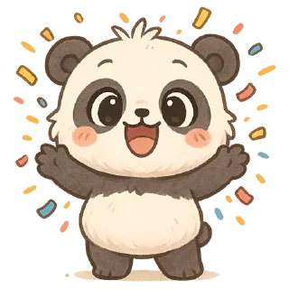 🥳 emoji Chibi Panda Telegram sticker 12 of 15