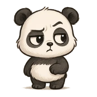 😒 emoji Chibi Panda Telegram sticker 15 of 15