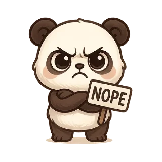 🙅 emoji Chibi Panda Telegram sticker 9 of 15
