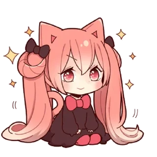 🙂 emoji Розовая Нэко Telegram sticker 22 of 36