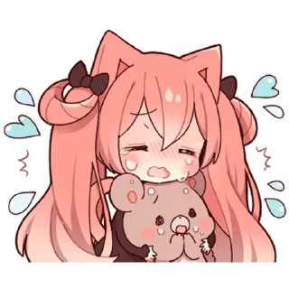 😭 emoji Розовая Нэко Telegram sticker 19 of 36