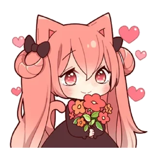 🥰 emoji Розовая Нэко Telegram sticker 24 of 36