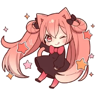 🙃 emoji Розовая Нэко Telegram sticker 9 of 36