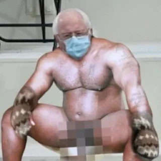 😷 emoji Bernie sitting | @HolyPulpFiction Telegram sticker 14 of 95