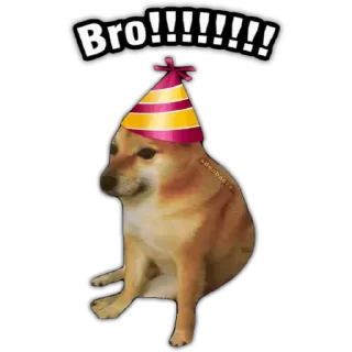 🥳 emoji cheems Telegram sticker 23 of 30