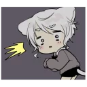 😨 emoji Cute cat ear boy @Nekostickerss Telegram sticker 20 of 41