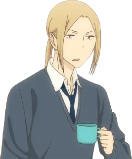 ☕️ emoji Tanaka-kun wa Itsumo Kedaruge - @bourros Telegram sticker 6 of 40