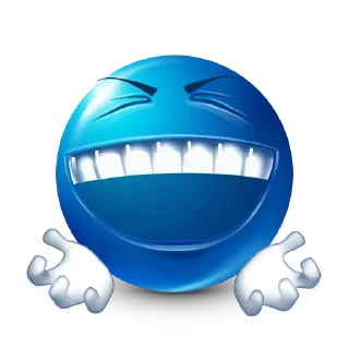 😆 emoji Blue Emoji @bluemojis Telegram sticker 12 of 113