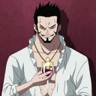 🍷 emoji Dracule Mihawk @StickersofAnime Telegram sticker 24 of 35