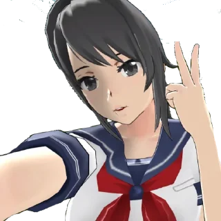 ✌ emoji 「Ayano Aishi」🖤 Telegram sticker 14 of 36