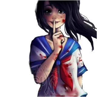 🤫 emoji 「Ayano Aishi」🖤 Telegram sticker 18 of 36