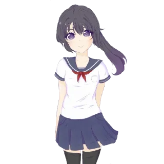 😊 emoji 「Ayano Aishi」🖤 Telegram sticker 6 of 36
