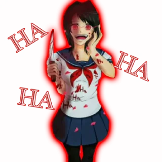😂 emoji 「Ayano Aishi」🖤 Telegram sticker 19 of 36