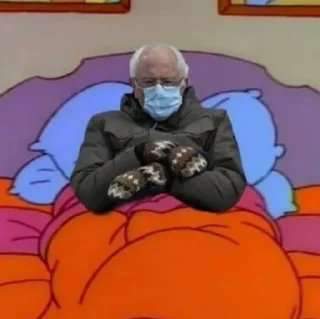 😞 emoji Bernie sitting | @HolyPulpFiction Telegram sticker 11 of 95