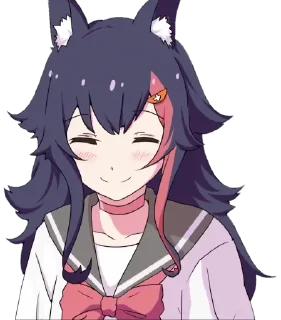 😊 emoji Ookami Mio 大神ミオ 🌲  |  by Gheber Telegram sticker 9 of 119
