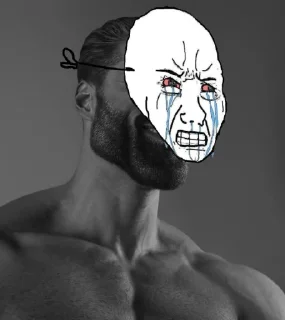 🥴 emoji Gigachad Wojak Telegram sticker 12 of 54