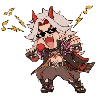 ⛩ emoji Chibi Arataki Itto By (@Miyukotto) Telegram sticker 24 of 25