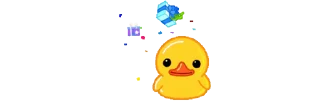 🥳 emoji 'Mini Duck | @iStickerLand, Telegram sticker 6 of 46