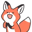 😆 emoji ➣Q Red Fox 🦊 @QStickers 🦊 Telegram sticker 15 of 20