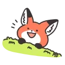 😆 emoji ➣Q Red Fox 🦊 @QStickers 🦊 Telegram sticker 13 of 20