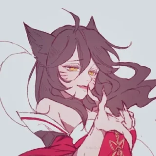🦊 emoji ♫⃝⬤◯ Ahri // @KesitoMania Telegram sticker 17 of 119