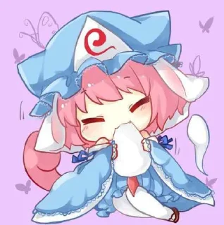 🌟 emoji 🪭 ༅ Yuyuko Saigyouji ⊹ @KesitoMania Telegram sticker 8 of 101