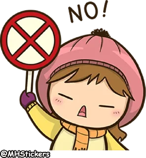 🙅‍♂️ emoji @MHStickers Scarf Girl Telegram sticker 15 of 41