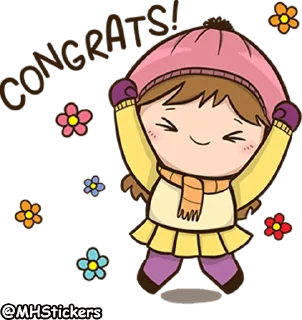 🥳 emoji @MHStickers Scarf Girl Telegram sticker 7 of 41
