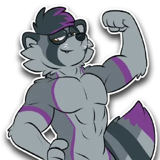 💪 emoji Reggie Raccoon (@BoiiReggie) Telegram sticker 17 of 113