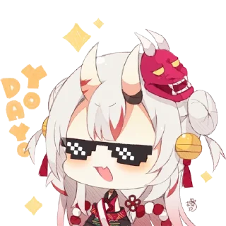 😎 emoji Nakiri Ayame per Wizard Telegram sticker 19 of 26
