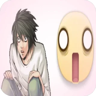 😱 emoji Lawliet L 🍰 Telegram sticker 10 of 23