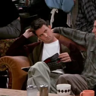Sticker from Chandler Bing ; @icarusfalls