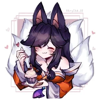 🦊 emoji ♫⃝⬤◯ Ahri // @KesitoMania Telegram sticker 21 of 119